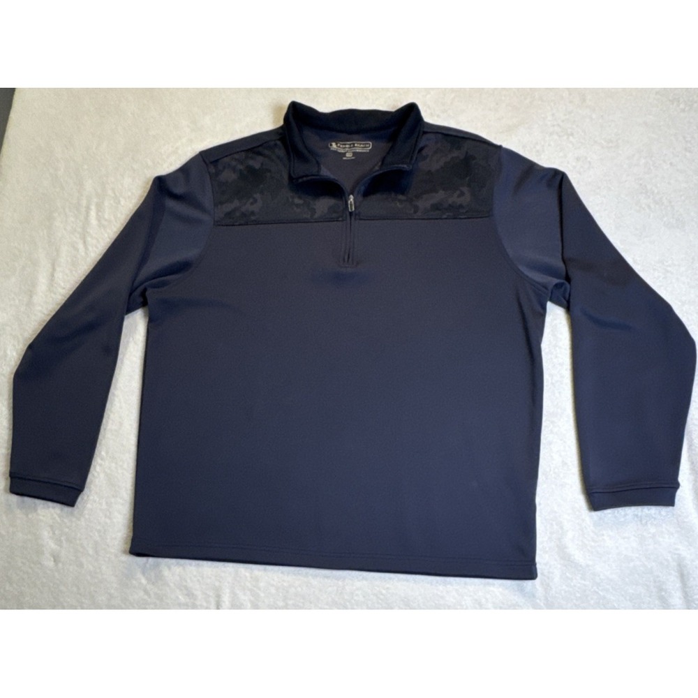 Pebble Beach 1/4 Zip Dry-Luxe Performance Size XL Mens Blue Camo Shoulders